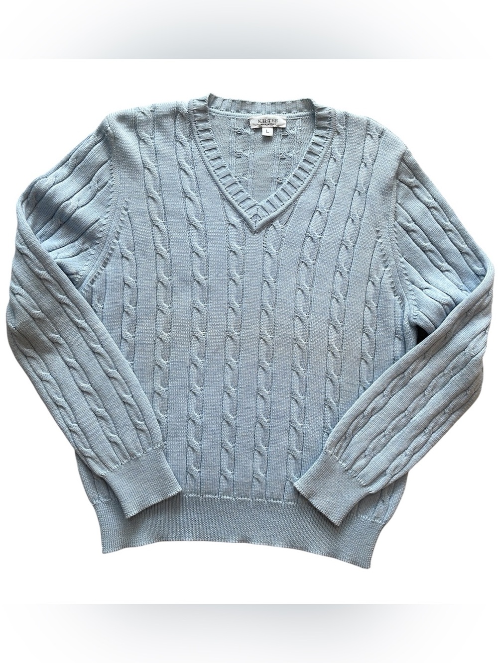 Kilte Fine Merino Wool Lightweight Cable-knit Pullover Sweater Large